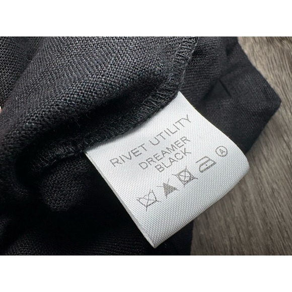 Rivet Utility Linen Dreamer Playsuit Short Romper Black Size XS Natural Workwear - Picture 4 of 9